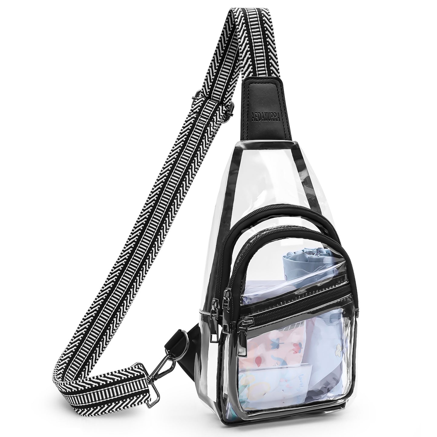 AEDAMURRA Clear Bag Stadium Approved Sling Bag Pack Crossbody Adjustable Strap Purses for Women Men