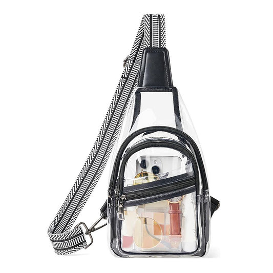 AEDAMURRA Clear Bag Stadium Approved Sling Bag Pack Crossbody Adjustable Strap Purses for Women Men