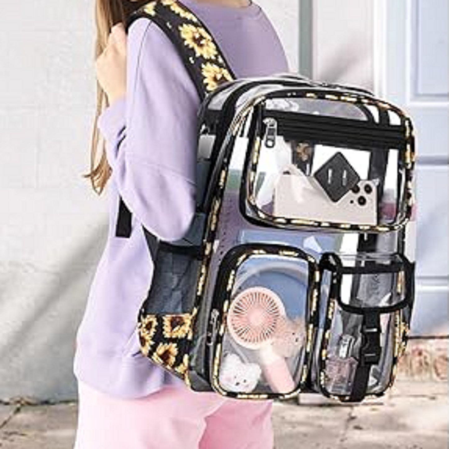 AEDAMURRA Clear Heavy Duty PVC Backpack for School Transparent Bookbag