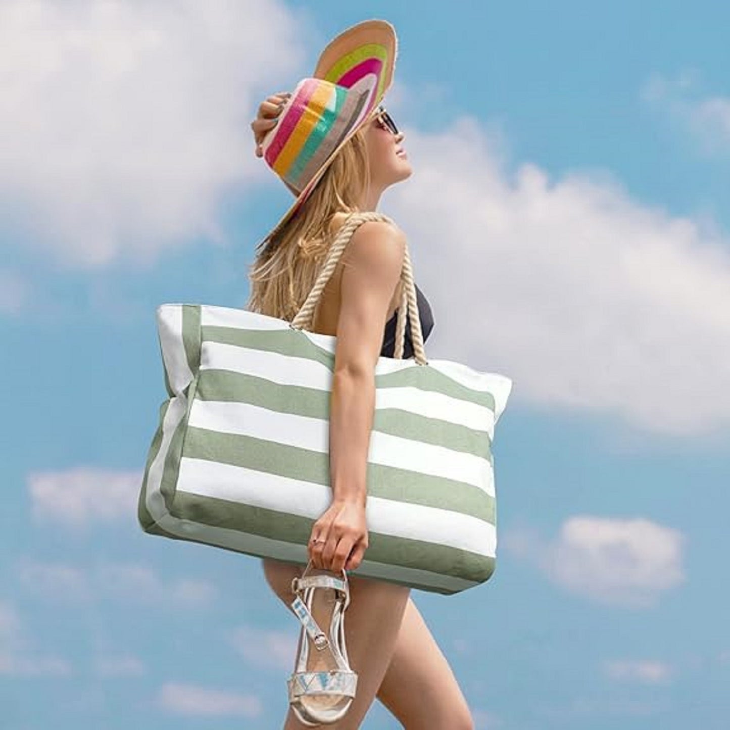 AEDAMURRA Beach Bags for Women Large Beach Tote Bag Waterproof