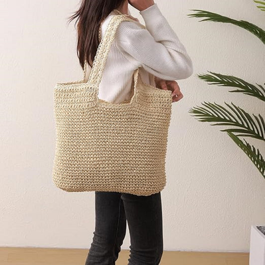 AEDAMURRA Beach Bags for Women Large Beach Tote Straw Bag for Summer Vacation
