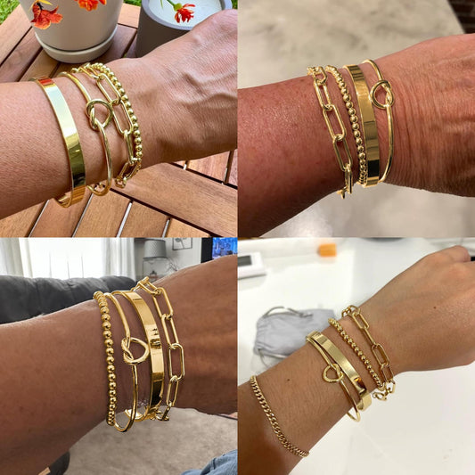 AEDAMURRA Bracelets for Women Non Tarnish Gold Bracelet Stack Jewelry Set for Women Fshion